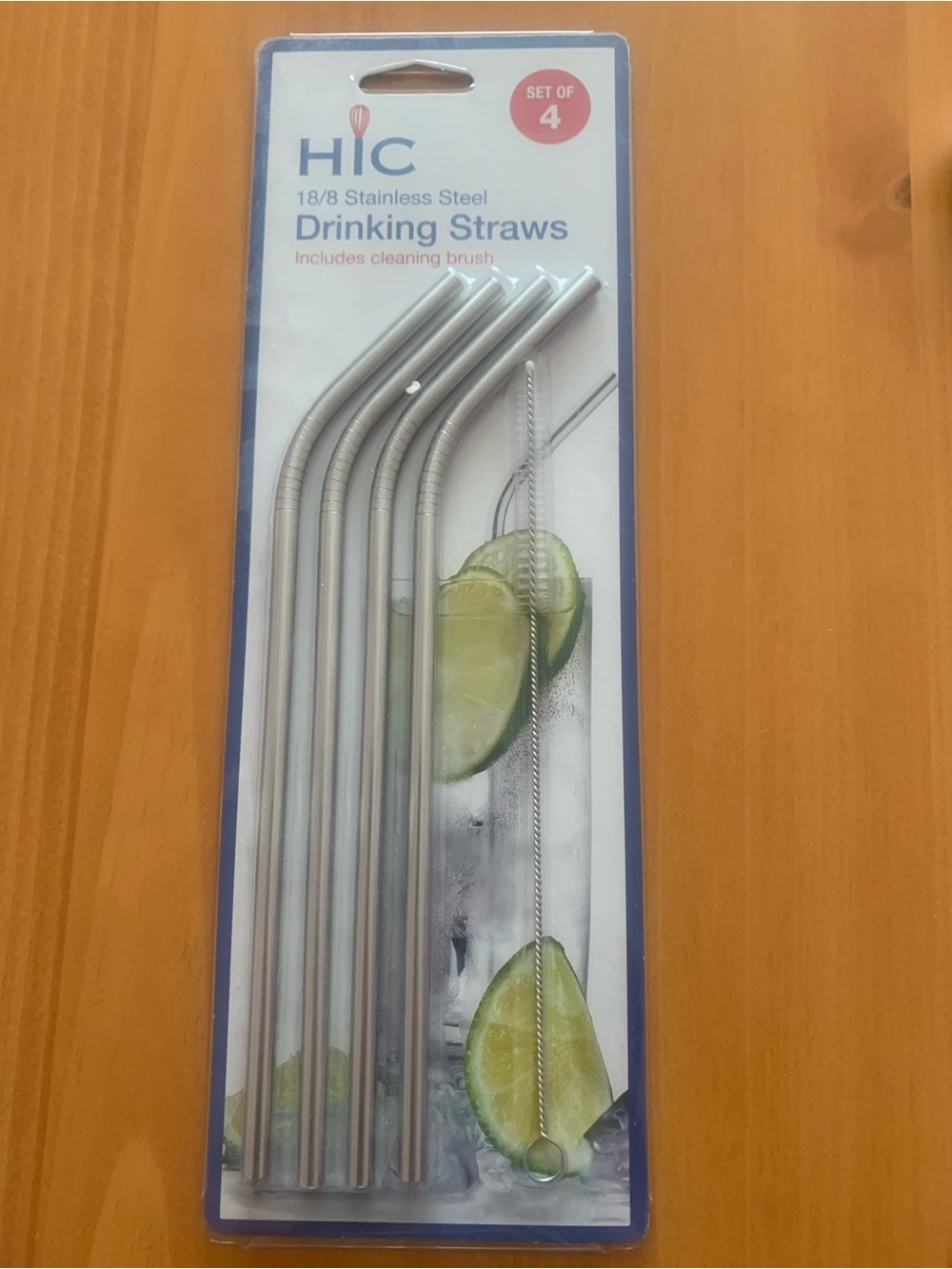 Stainless Steel Drinking Straws - Silver (Set of 4)